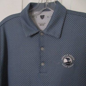 Nike Golf Mens S/S Blue Perforated Pebble Beach Golf Links Polo Shirt NWOT-Small